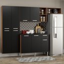 Ver imagem 6 de Armário de Cozinha Compacta com Balcão Pequim Sun Multimóveis V3000 Carvalho Avelã/preto