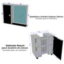 Ver imagem 3 de Conjunto Gabinete Pequin C/ Espelheira Genova Branco/Ripa