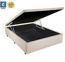 Ver imagem 2 de Cama com Baú Pistão á gás Casal Bege King Suede 138x188x41