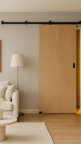 Porta Tauari 70x210cm + Kit de Correr Sobrepor Preto