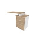 Ver imagem 2 de Mesa Auxiliar com Gaveteiro Pedestal Pasta Suspensa e Natus 112cm Branco E Carvalho Mel