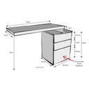 Ver imagem 3 de Mesa Auxiliar com Gaveteiro Pedestal Pasta Suspensa e Natus 112cm Branco E Carvalho Mel
