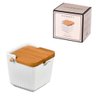 Saleiro e Colher Oasis 300ml Branco e Madeira Hauskraft - 1