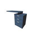 Ver imagem 2 de Mesa Auxiliar com Gaveteiro 112cmx42cm Móveis 112cm Bramov Preto E Azul