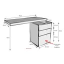 Ver imagem 3 de Mesa Auxiliar com Gaveteiro 112cmx42cm Móveis 112cm Bramov Preto E Azul