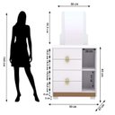 Ver imagem 3 de Comoda com Espelho 4 Gavetas 1p 93 Cm Bel Branco Camarim Vlr