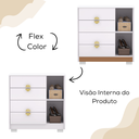 Ver imagem 5 de Comoda com Espelho 4 Gavetas 1p 93 Cm Bel Branco Camarim Vlr