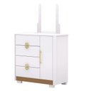 Ver imagem 1 de Comoda com Espelho 4 Gavetas 1p 93 Cm Bel Branco Camarim Vlr