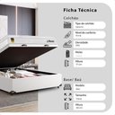 Ver imagem 2 de Cama Box Baú Viúva Couro Branco + Colchão Life D33 Pillow Top 61x128x188cm Branco - e-Shop Casa