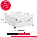 Ver imagem 3 de Cama Box Baú Viúva Couro Branco + Colchão Life D33 Pillow Top 61x128x188cm Branco - e-Shop Casa