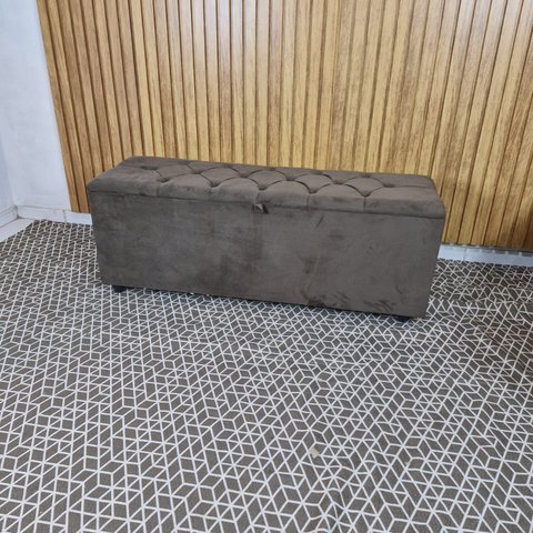 Recamier Calçadeira Bau Casal Cristal 130cm Cor Marrrom