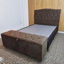 Ver imagem 3 de Recamier Calçadeira Bau Casal Cristal 130cm Cor Marrrom