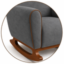 Ver mais imagens de Poltrona Amamentação Nuvem Base Balanço com Puff Suede:Suede Cinza