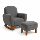 Ver imagem 5 de Poltrona Amamentação Nuvem Base Balanço com Puff Suede:Suede Cinza