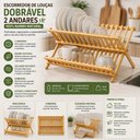 Ver imagem 4 de Escorredor de Louças em Bambu Dobrável de 2 Andares