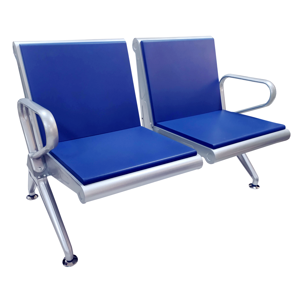 Cadeira Longarina Bob 2 Assentos - Azul