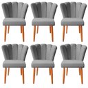 Ver imagem 1 de 6 Cadeiras Jantar Reforçada Decorativa Pétala Suede Cinza