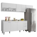 Ver imagem 2 de Armário de Cozinha com Tampo CP03 250cm Pérola Branco Z34 - Mpozenato