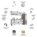 Ver imagem 3 de Armário de Cozinha com Tampo CP03 250cm Pérola Branco Z34 - Mpozenato
