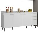 Ver imagem 6 de Armário de Cozinha com Tampo CP03 250cm Pérola Branco Z34 - Mpozenato