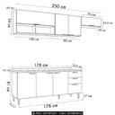 Ver imagem 4 de Armário de Cozinha com Tampo CP03 250cm Pérola Branco Z34 - Mpozenato