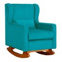 Ver imagem 3 de Poltrona C/ Puff Balanço Amamentação Aurora Suede Azul Turquesa - Lm Decor
