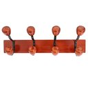 Ver imagem 3 de Cabide de madeira para parede ou porta 4 ganchos Bordô