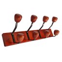 Ver imagem 1 de Cabide de madeira para parede ou porta 4 ganchos Bordô