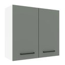 Ver imagem 1 de Armário de Cozinha Aéreo 70 cm 2 Portas Branco/Cinza Agata Madesa