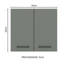 Ver imagem 3 de Armário de Cozinha Aéreo 70 cm 2 Portas Branco/Cinza Agata Madesa