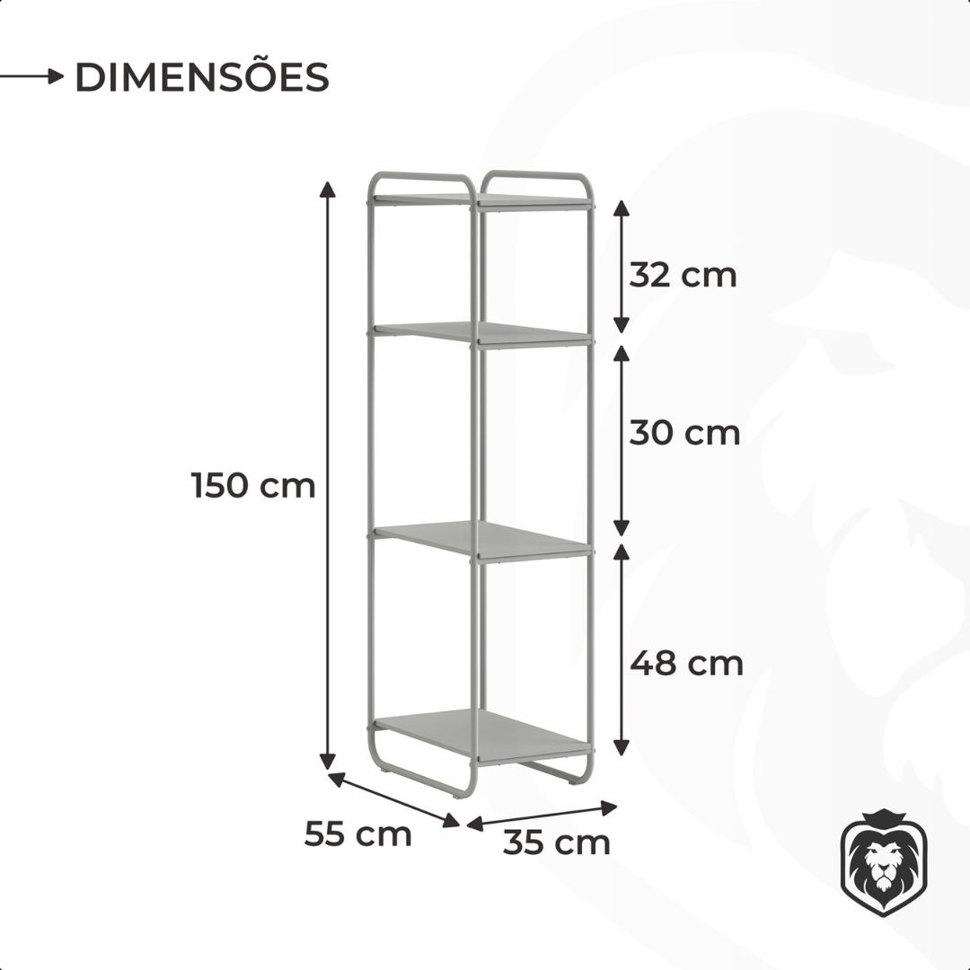 Estante Organizadora Multiuso Metal Minimalista Criare Canela - 8