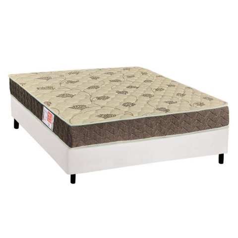 Cama Box Casal: Colchão Espuma Orthoflex D33 Comfortpedic Line + Base Crc Courano White(138x188)