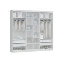 Ver imagem 5 de Guarda-Roupa 3 Portas de Correr 4 Gavetas com 1 Espelho 100% MDF Imperial New Branco/Line