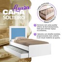 Ver imagem 2 de Bicama Solteiro Luara Bibox com Cama Auxiliar e Colchões D23 Branco Azul em Mdf Mdp