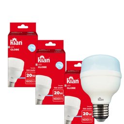 LÂMPADAS LED GLOBE 20W 6500K BRANCA FRIA KIT COM 3 UNIDADES Kian - 7