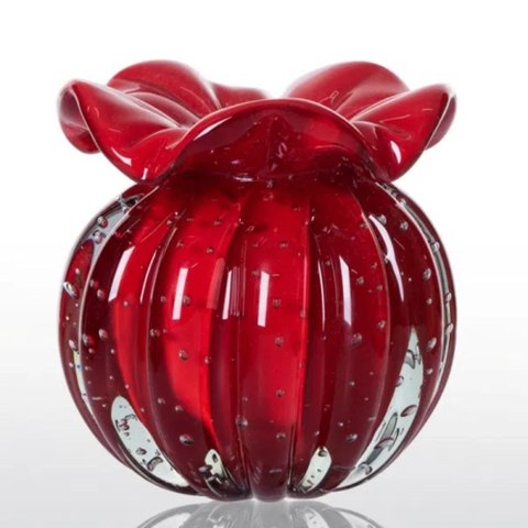 Vaso Trouxinha Cristal Murano Vermelho Intenso Love Pp