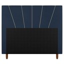 Ver imagem 2 de Cabeceira Cama Box Solteiro Dallas 90cm Veludo Azul - Abmaza