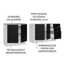 Ver mais imagens de Kit Com 2 Balcões De Cozinha 3 Gavetas 4 Portas Branco preto