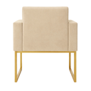 Ver imagem 5 de Kit 2 Poltronas Reforçada Recepção Base Metálico Dourado Bege