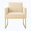 Ver imagem 7 de Kit 2 Poltronas Reforçada Recepção Base Metálico Dourado Bege