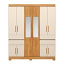 Ver imagem 4 de Guarda Roupa Roupeiro Vizanno 10 Portas com Espelho 4 Gavetas Cinamon Touch Off White Demóbile