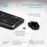 Kit Teclado e Mouse sem Fio HP 300 Preto 2.4GHZ - 1