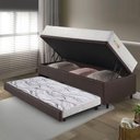 Ver imagem 3 de Bicama Box Baú Courino Linho 88x188 com Colchão Ecoline D33 Ecoflex