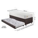 Ver imagem 2 de Bicama Box Baú Courino Linho 88x188 com Colchão Ecoline D33 Ecoflex