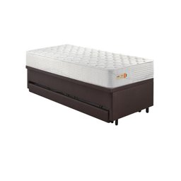 Bicama Box Baú Courino Linho 88x188 com Colchão Ecoline D33 Ecoflex - 4