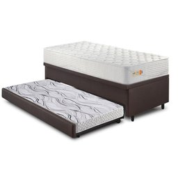 Bicama Box Baú Courino Linho 88x188 com Colchão Ecoline D33 Ecoflex - 7