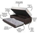 Ver mais imagens de Bicama Box Baú Courino Linho 88x188 com Colchão Ecoline D33 Ecoflex