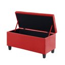 Ver imagem 4 de Kit Recamier Madri 1,20m + 2 Puff Suede Vermelho - Inova Decor Inova Decorações Kit Madri