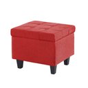 Ver imagem 2 de Kit Recamier Madri 1,20m + 2 Puff Suede Vermelho - Inova Decor Inova Decorações Kit Madri