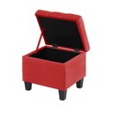 Ver imagem 3 de Kit Recamier Madri 1,20m + 2 Puff Suede Vermelho - Inova Decor Inova Decorações Kit Madri